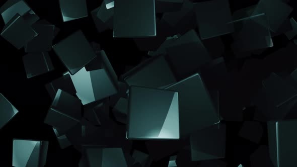 Dark Spinning Cubes Technology Background 