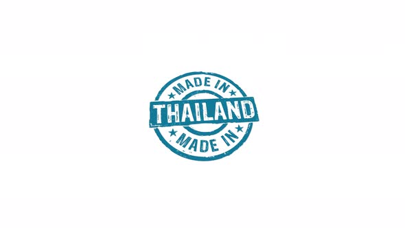 Made in Thailand stamp and stamping isolated animation