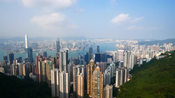 Beautiful building and architecture around Hong kong city skyline