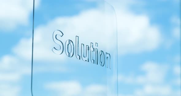 Glass Solution Lettering and Clouds in the Background alt