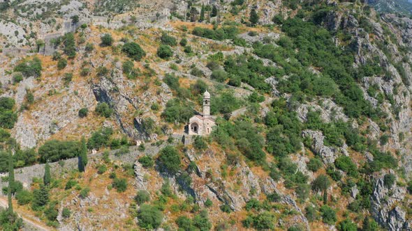 Ancient Church Our Lady of Remedy on the Hill in Montenegro