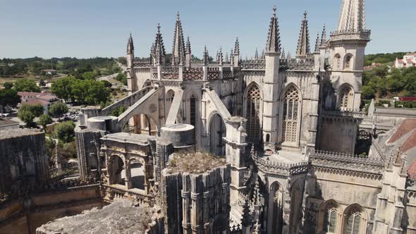 Batalha monastery religious building to celebrate the important military victory, Aerial view