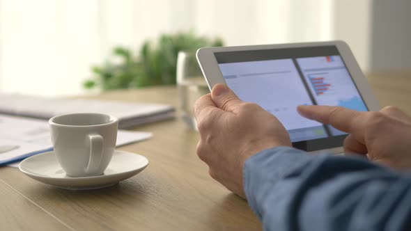 Man using a digital tablet