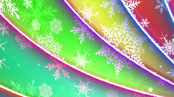 Color Full Snowflake Loop Background