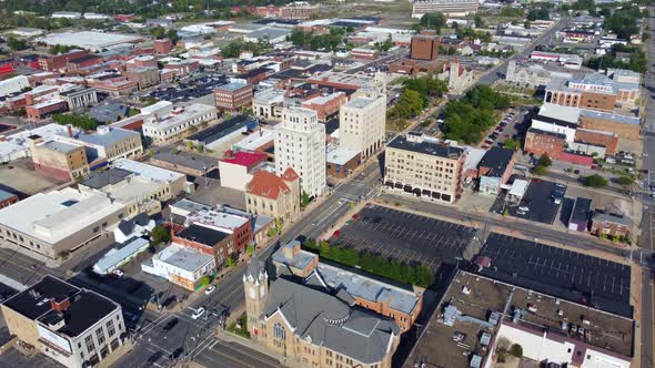 Mansfield Ohio downtown aerial drone footage