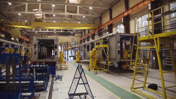 Manufactured Wagons at the Train Production Factory