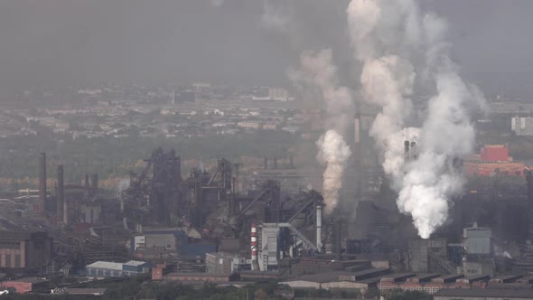 Air pollution from smoke emissions from industrial chimneys