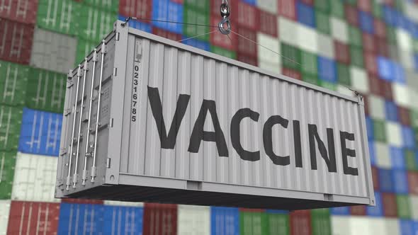 Loading Container with VACCINE Text