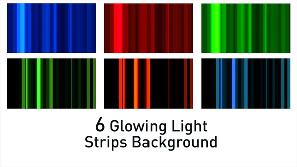 6 Glowing Light Strips Background
