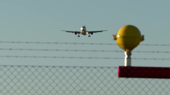 Commercial Aircraft Flight Landing at Airport