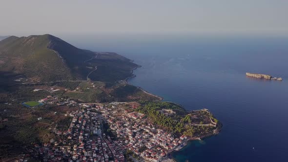 The coast of Pilos from above