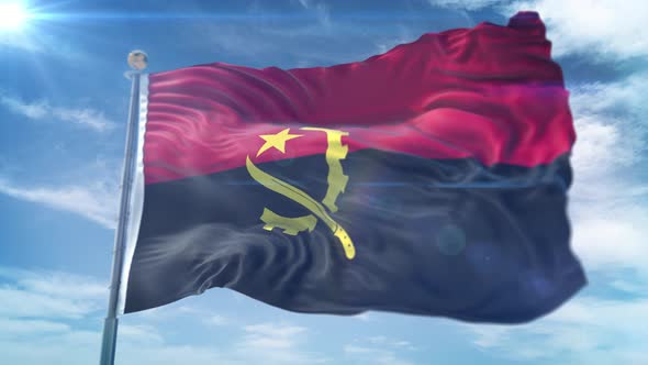 4K 3D Angola Flag