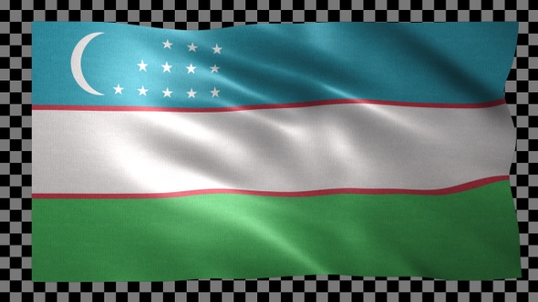 Uzbekistan waving flag looped alt
