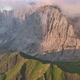 Sunrise in the Dolomites mountains with fog and mist - VideoHive Item for Sale