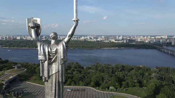 Kyiv, Ukraine: Aerial View of the Motherland Monument