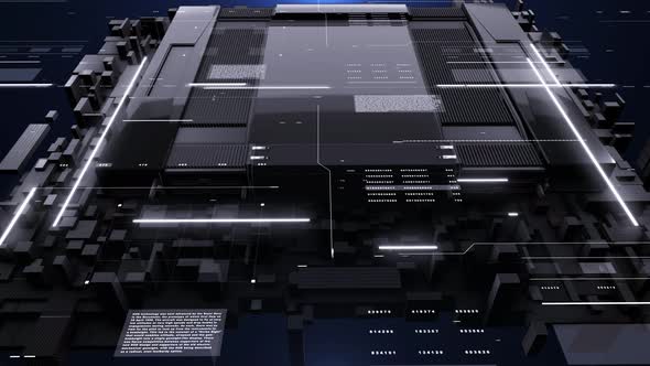 HUD Futuristic Cyberspace Black Cubic Platform alt