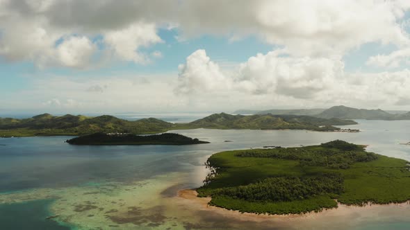 Seascape with Tropical Islands and Turquoise Water