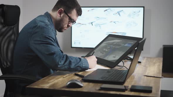 A Talented Industrial Designer Sketches a Car