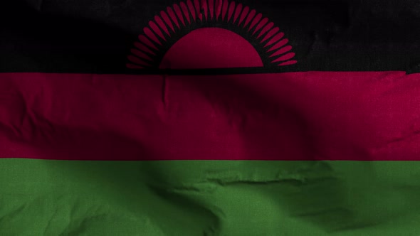 Malawi Flag Textured Waving Background 4K