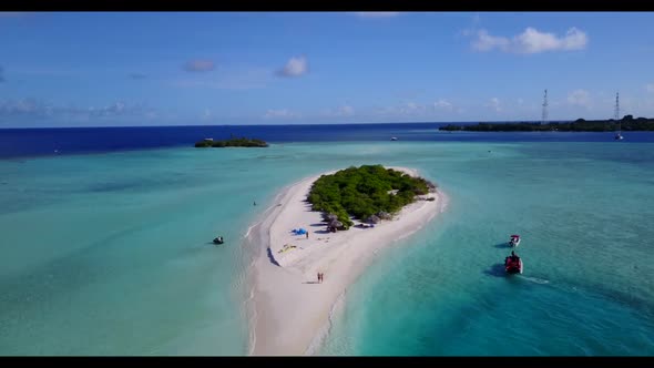 Aerial view texture of beautiful seashore beach holiday by transparent water and bright sand backgro