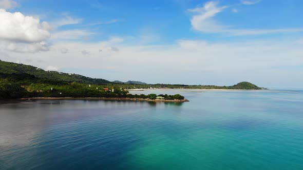 Beautiful high view of nature with sea ocean