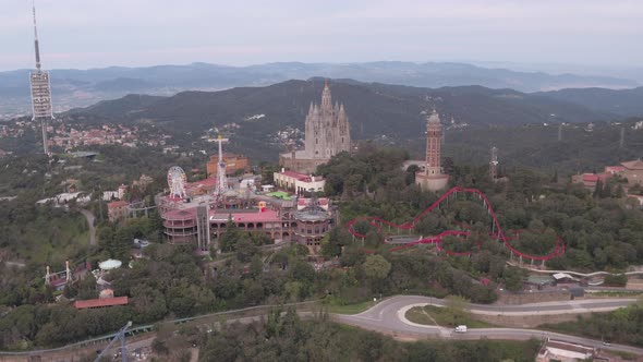 Tibidabo mountain seen from above