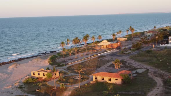 Tropical tourism landmark. Summer travel. Canoa Quebrada Beach at Brazil