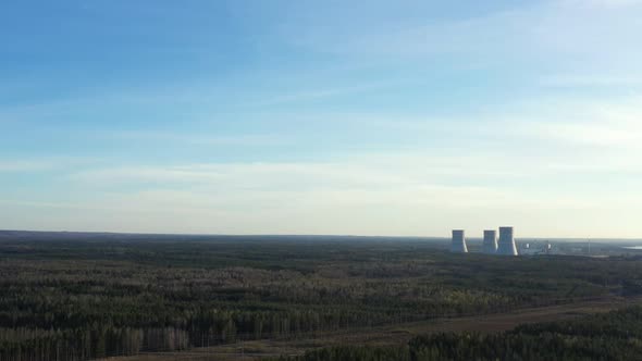 No Smoking Cooling Towers at Nuclear Power Plant