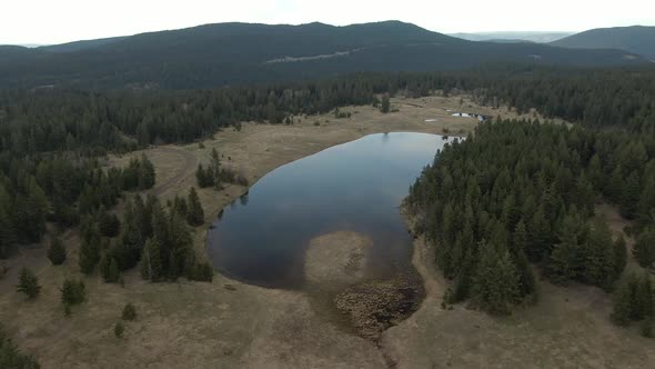 Aerial Panoramic View of a Lake in the Canadian Landscape