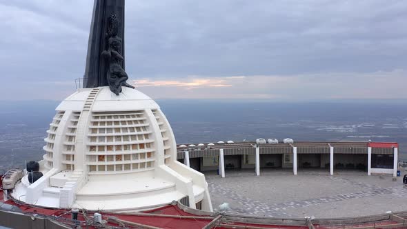 Aerial: Cristo Rey, chichimequillas, Silao, Guanajuato, drone view