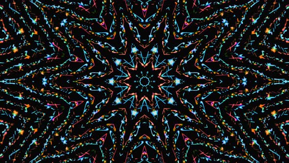 Beautiful abstract kaleidoscope that shines, a radiant light that regulates the subtle movements