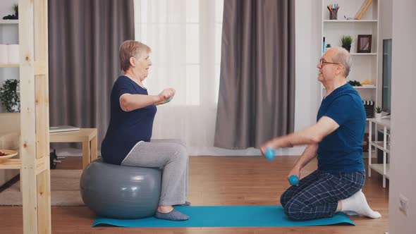 Senior Couple Exercising