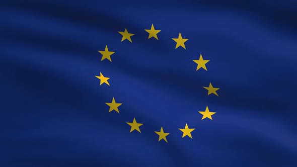 EU Windy Flag Background 4K