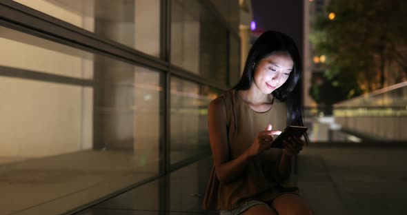 Woman use of mobile phone