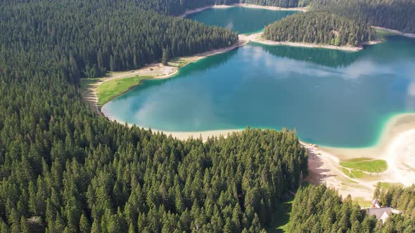 Aerial View of Black Lake in Montenegro