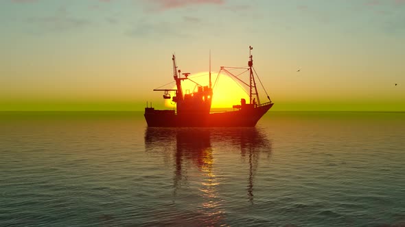 Sunset Ship 