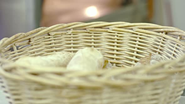 Taking Off Baked Bread from Oven