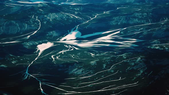 Aerial View of the Mountains with Glacier