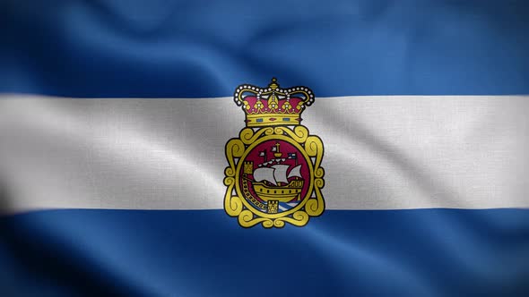 Aviles Spain Flag Loop Background 4K
