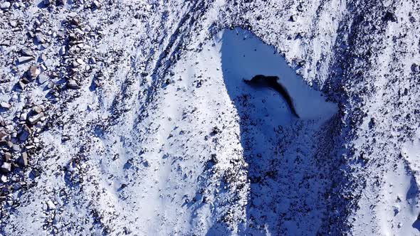 Entrance To an Ice Cave in the Mountains