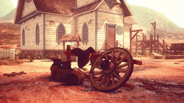 Old American Wild Western Style Town alt