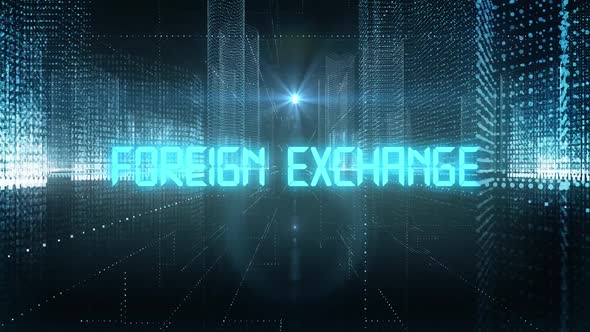 Skyscrapers Digital City Tech Word Foreign Exchange