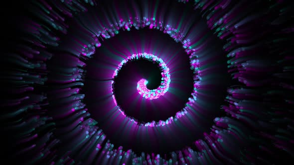 Abstract Spiral Colorful Moving Particles V6