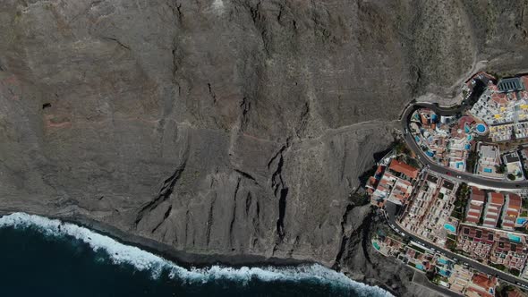 Aerial view of Los Gigantes cliffs in Tenerife, Canary Islands, Spain