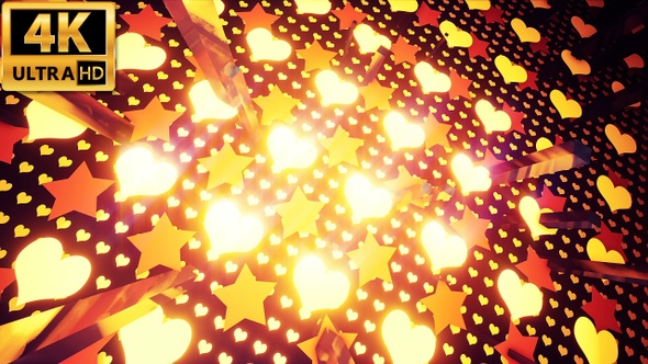 Abstract Glowing Hearts 4k alt