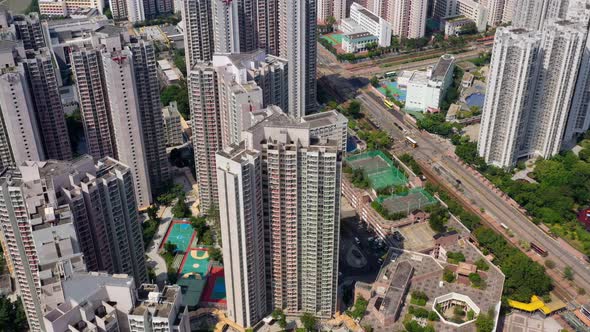 Aerial view of Hong Kong city