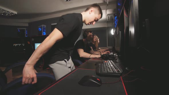 Professional Gamers Participating in Online Cyber Games Tournament