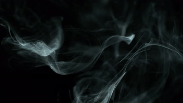 Super Slow Motion Shot Abstract Smoke Isolated on Black Background at 1000Fps.