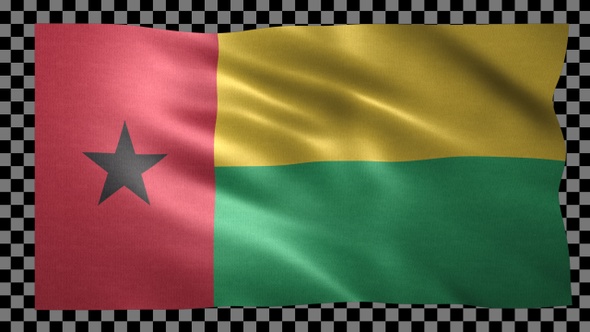Guinea Bissau waving flag looped alt