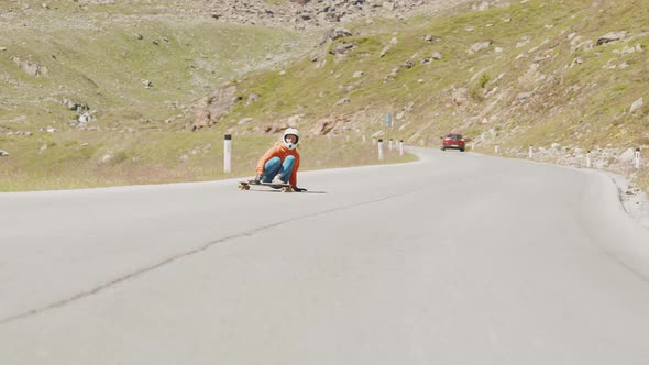 Cinematic downhill longboard session